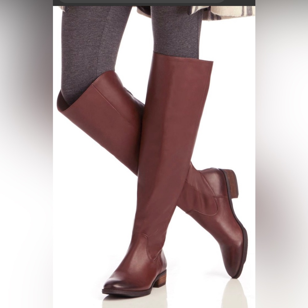 INC International Concepts Black Beverly Leather Riding Boots Sz 6